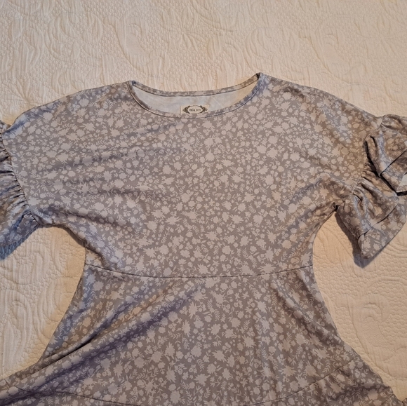 Mia Joy girls size 12 dress, 2 tone gray Joyfolie girls short sleeve dress VGUC - Picture 2 of 5